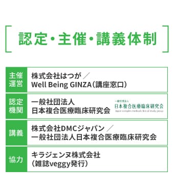 認定・主催・講義体制